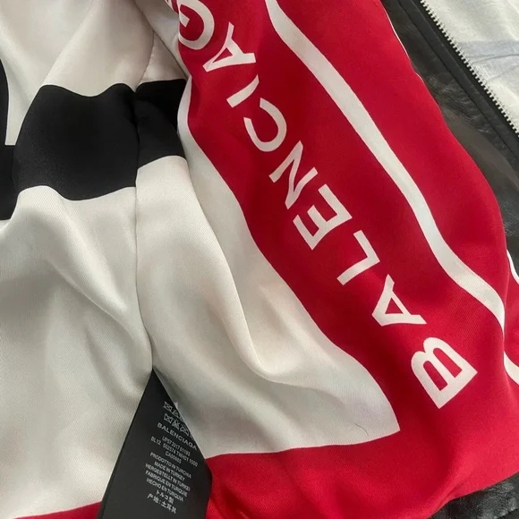 Balenciaga authentic leather scarf moto biker jacket